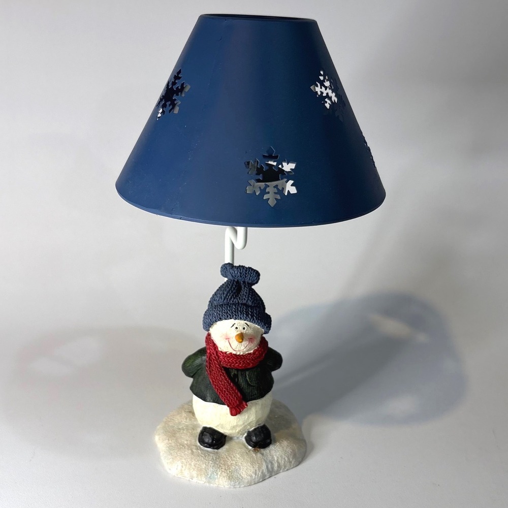 Dennis East International Snowman Tea Light Candle Holder Snowflake Shade 81052
